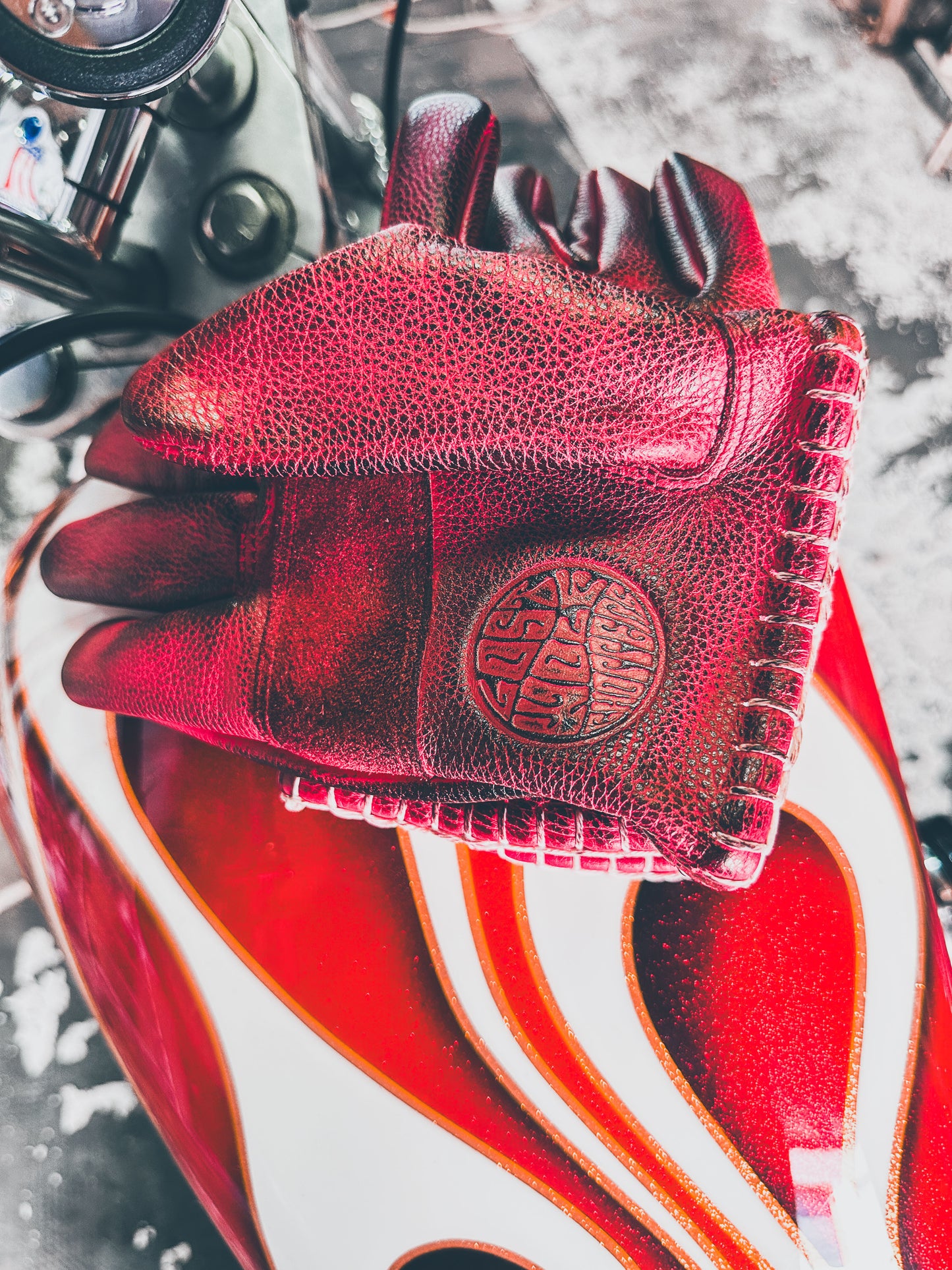 Lost Wolf Choppers Gloves Burnt Red