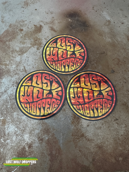 Round Lost Wolf Choppers Stickers