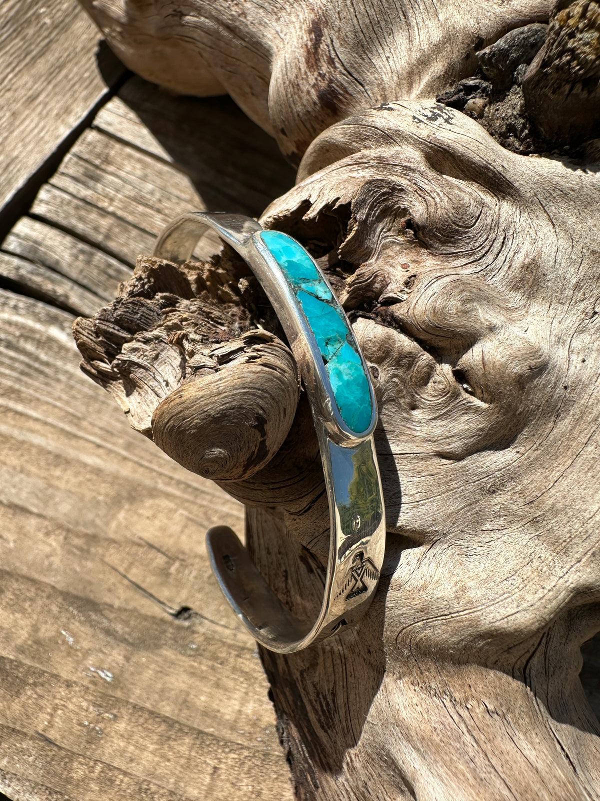 Sterling Silver Cuff, Kingman Turquoise.