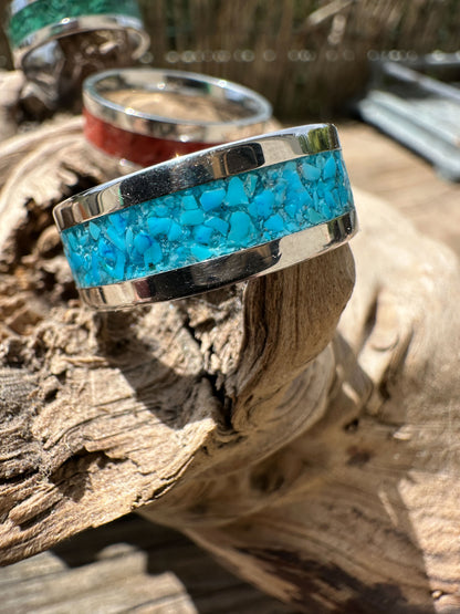 Native American-inspired inlaid rings