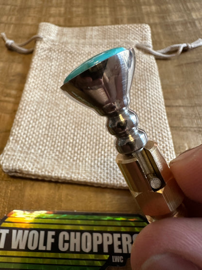 Kingman Arizona Turquoise S&S Enricher Choke Knob (Striped Chalice)