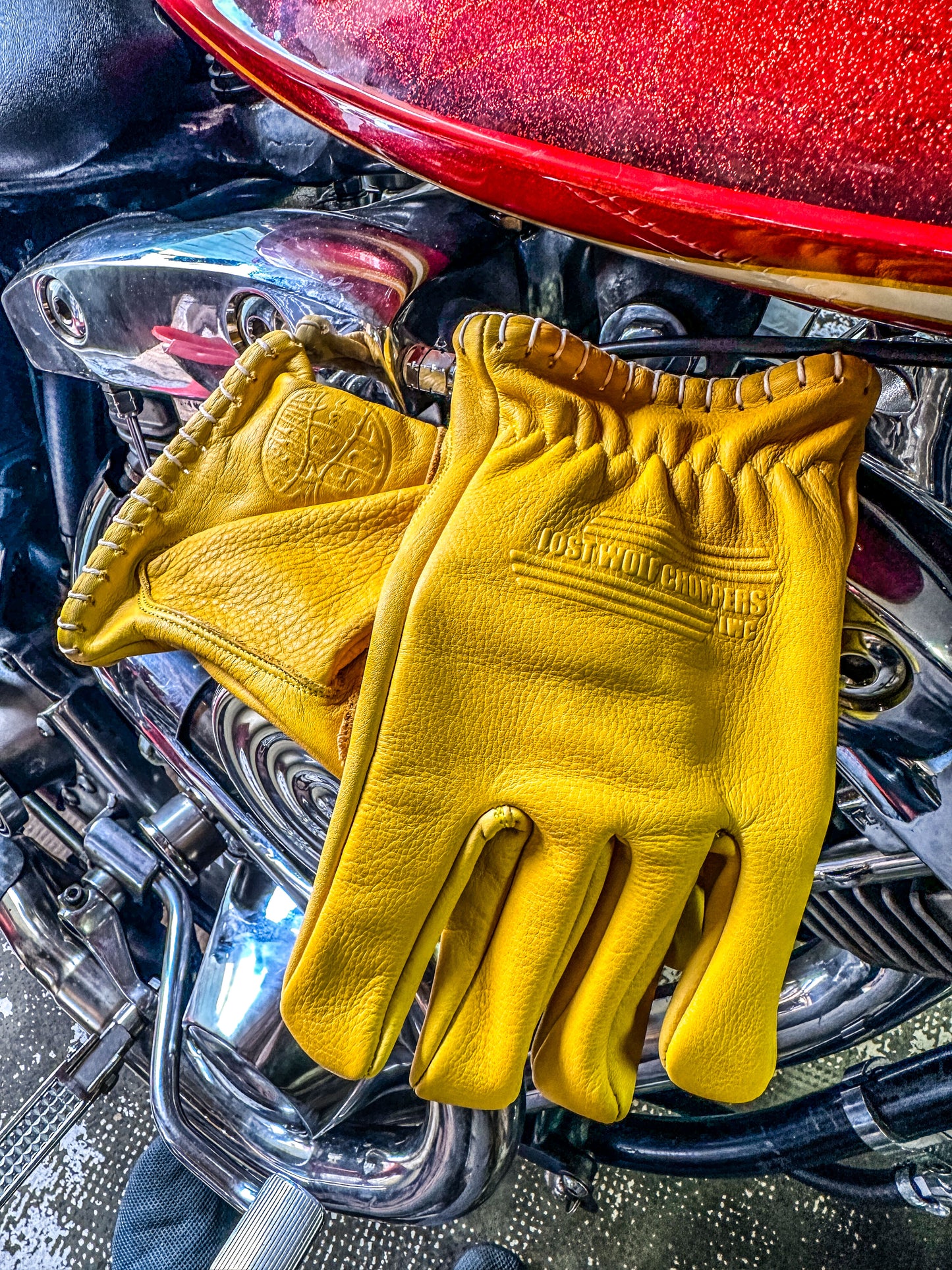 Lost Wolf Choppers Gloves Yellow