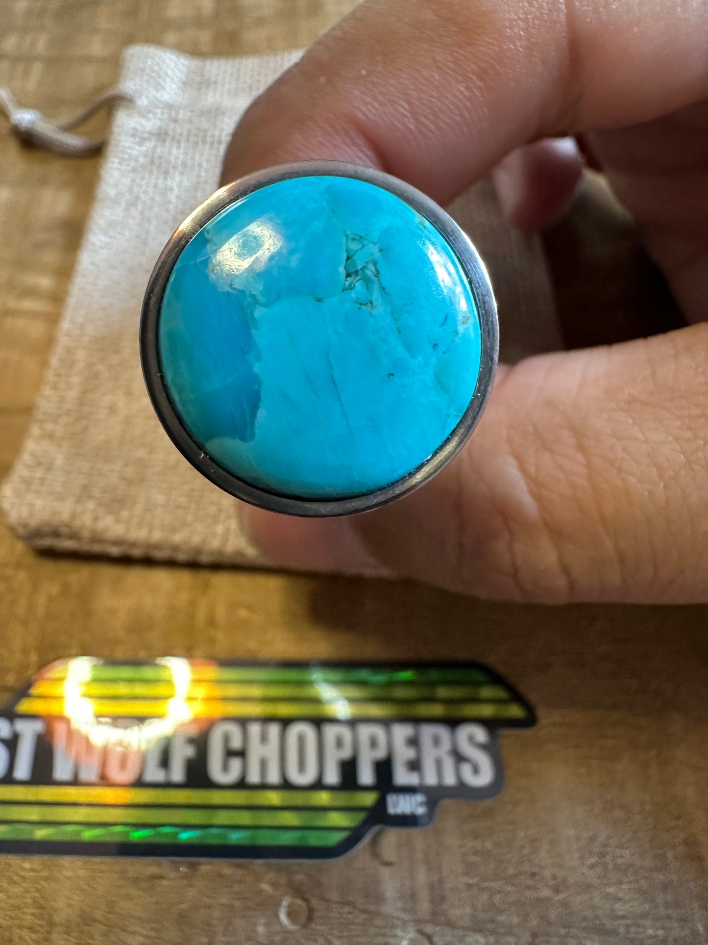 Kingman Arizona Turquoise S&S Enricher Choke Knob (Striped Chalice)