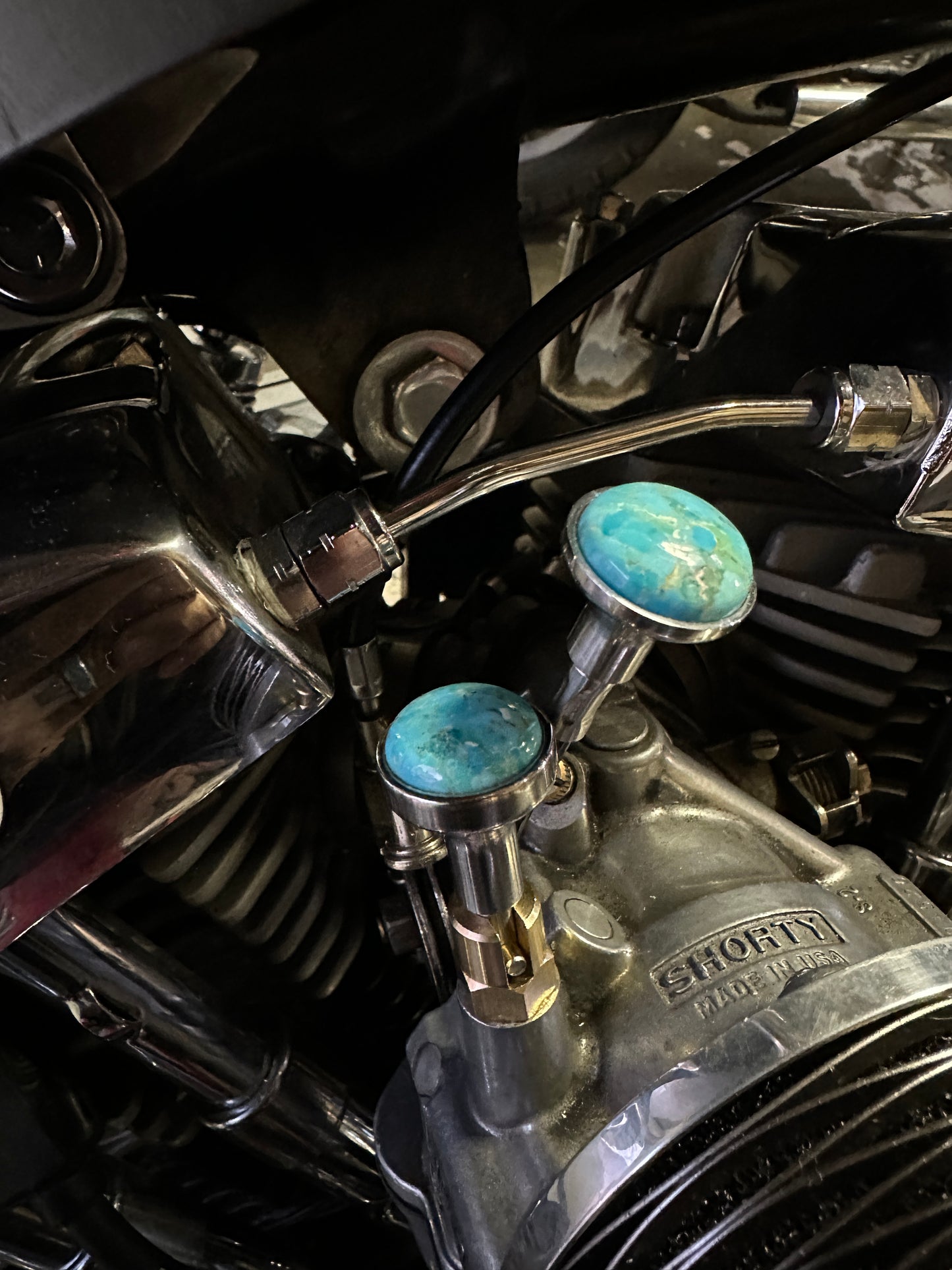 Arizona Turquoise S&S Enricher Choke Knob Long