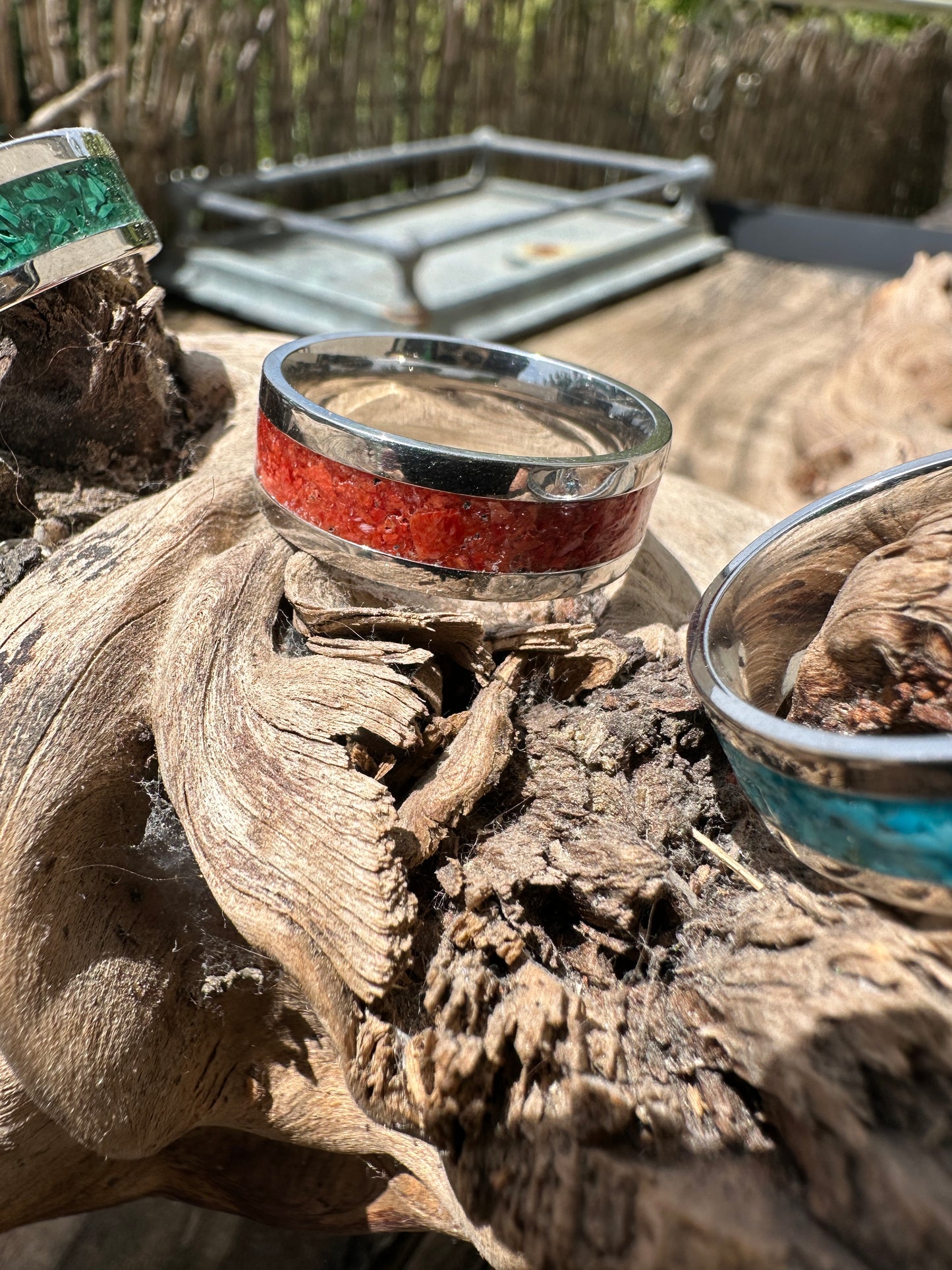 Native American-inspired inlaid rings