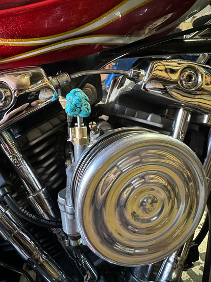 Turquoise S&S Enricher choke knob.