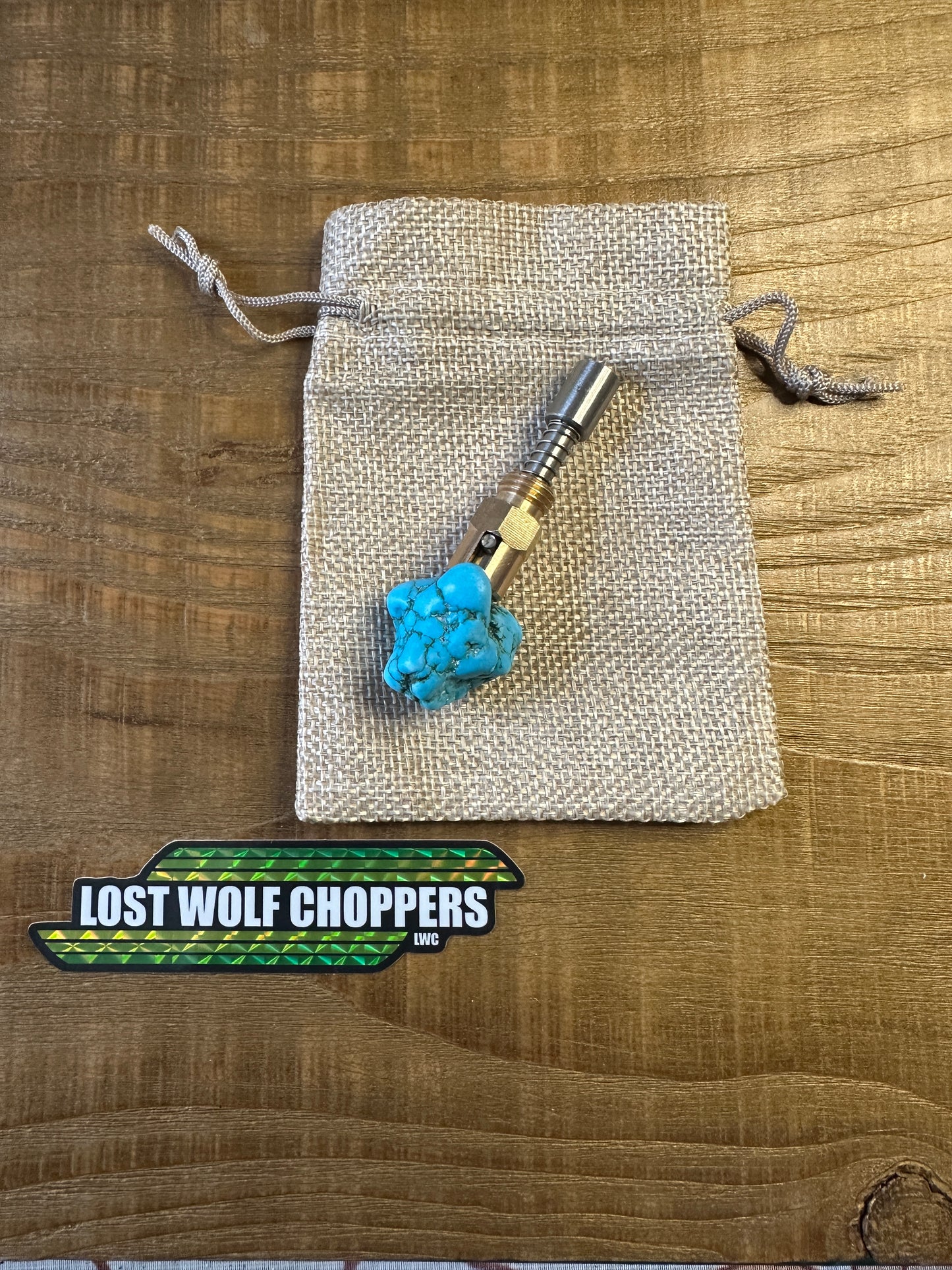 Turquoise S&S Enricher Choke Knob.