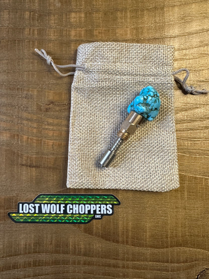 Turquoise S&S Enricher Choke Knob.