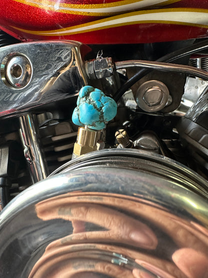 Turquoise S&S Enrichener Choke Knob.