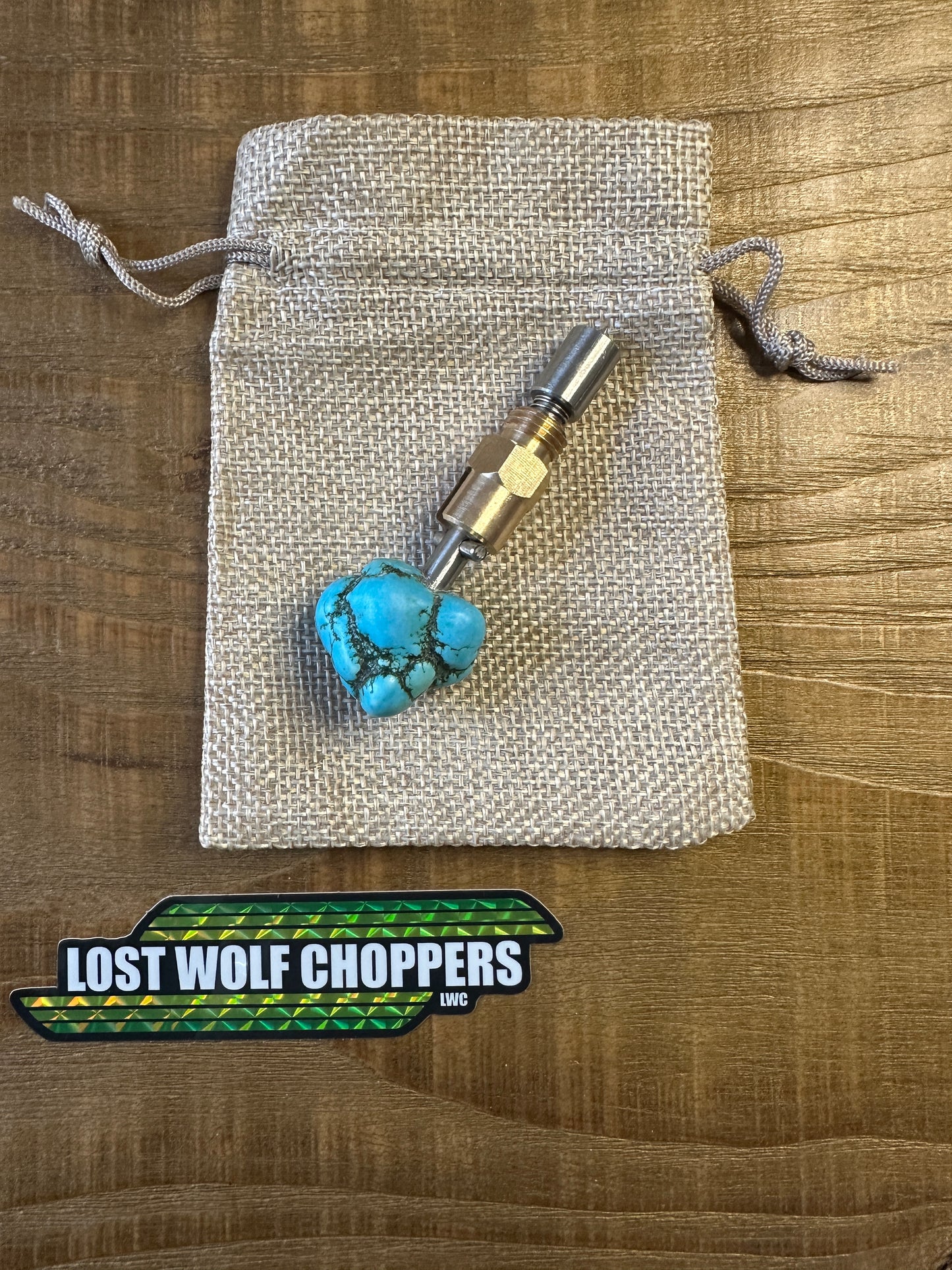 Turquoise S&S Enrichener Choke Knob.