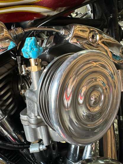 Turquoise S&S Enricher Choke Knob.