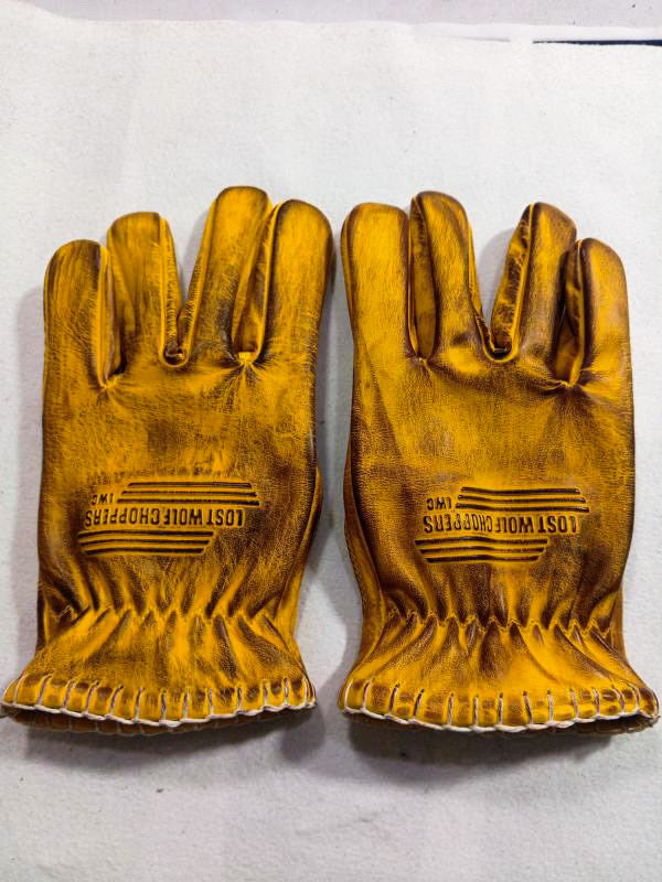Lost Wolf Choppers Gloves Burnt Yellow