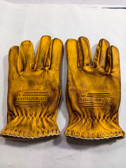 Lost Wolf Choppers Gloves Burnt Yellow