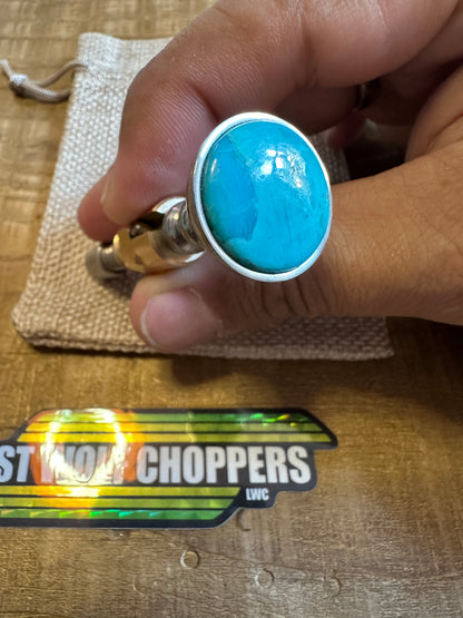 Kingman Arizona Turquoise S&S Enricher Choke Knob (Striped Chalice)