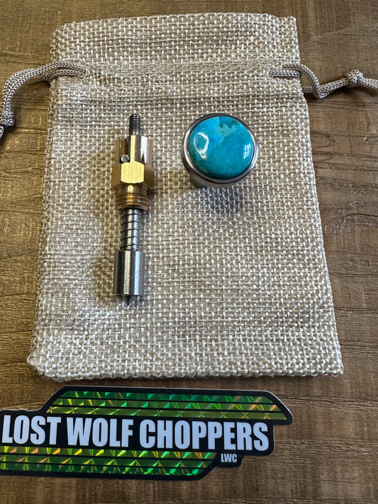 Kingman Arizona Turquoise S&S Enricher Choke Knob Long (Raw)