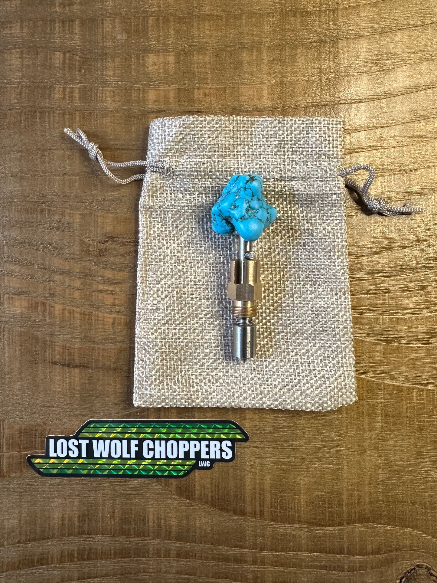 Turquoise S&S Enricher Choke Knob.