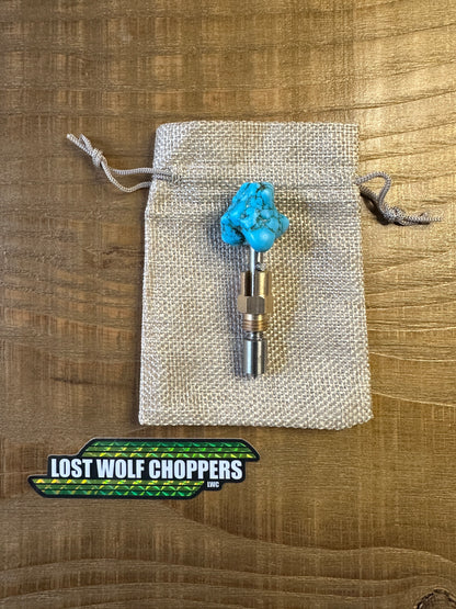 Turquoise S&S Enricher Choke Knob.