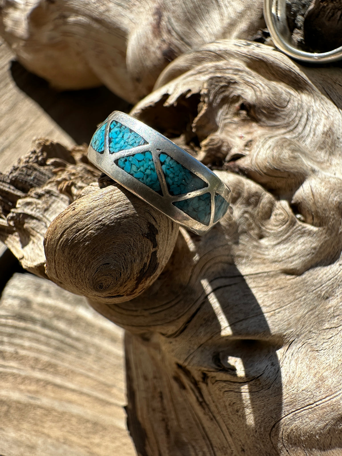 Sterling silver turquoise inlay ring.