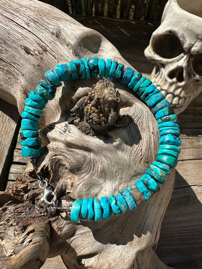 Kingman turquoise Heishi bead bracelet.