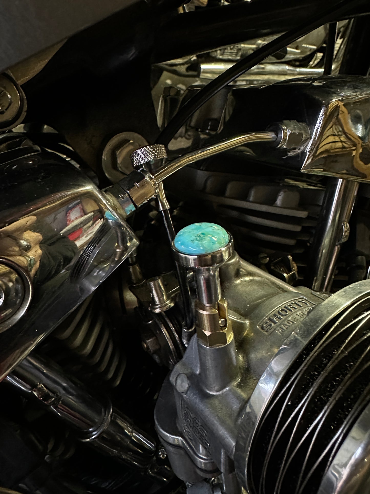 Arizona Turquoise S&S Enricher Choke Knob Long