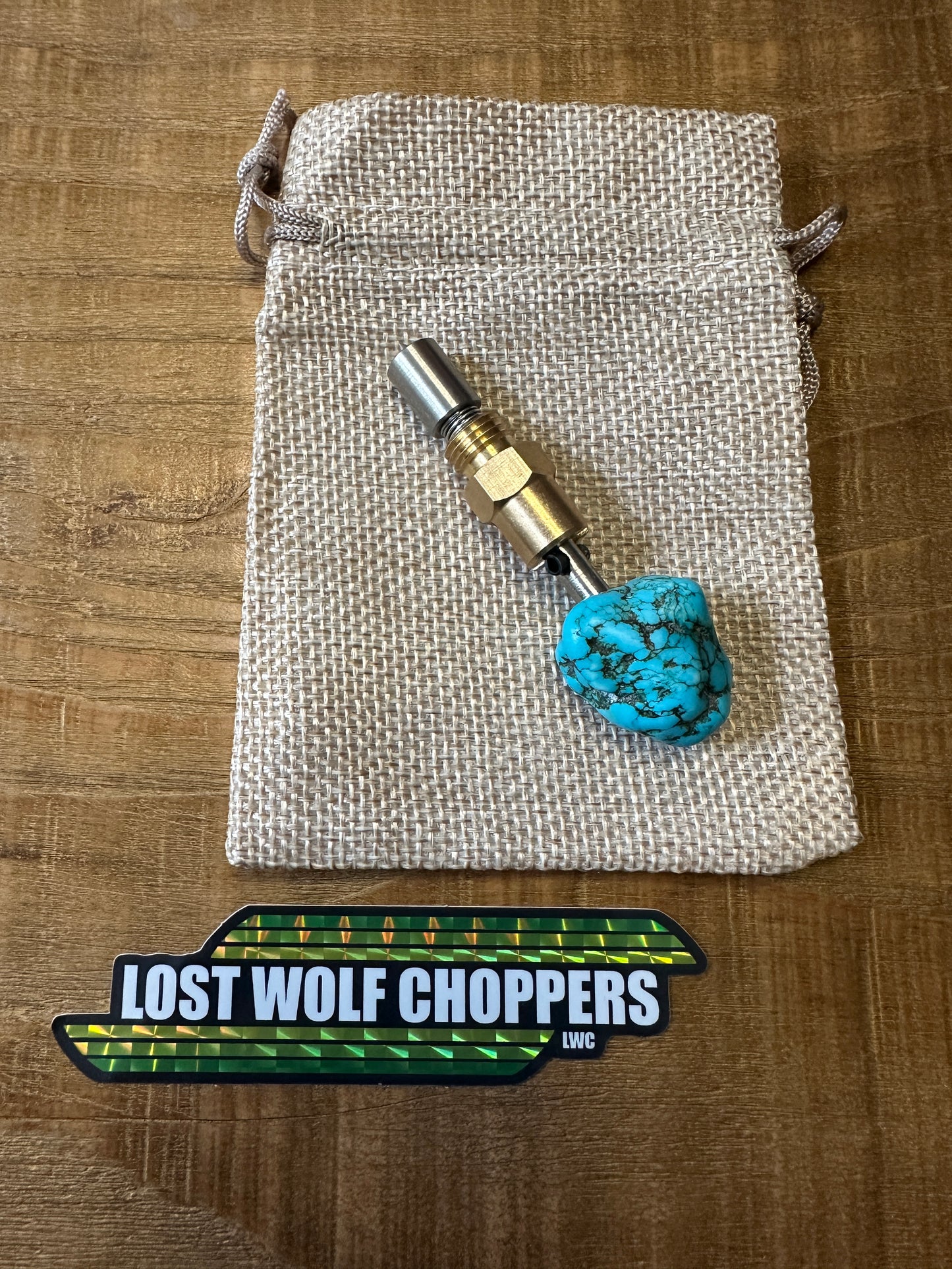 Turquoise S&S Enricher choke knob.