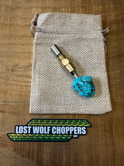 Turquoise S&S Enricher choke knob.