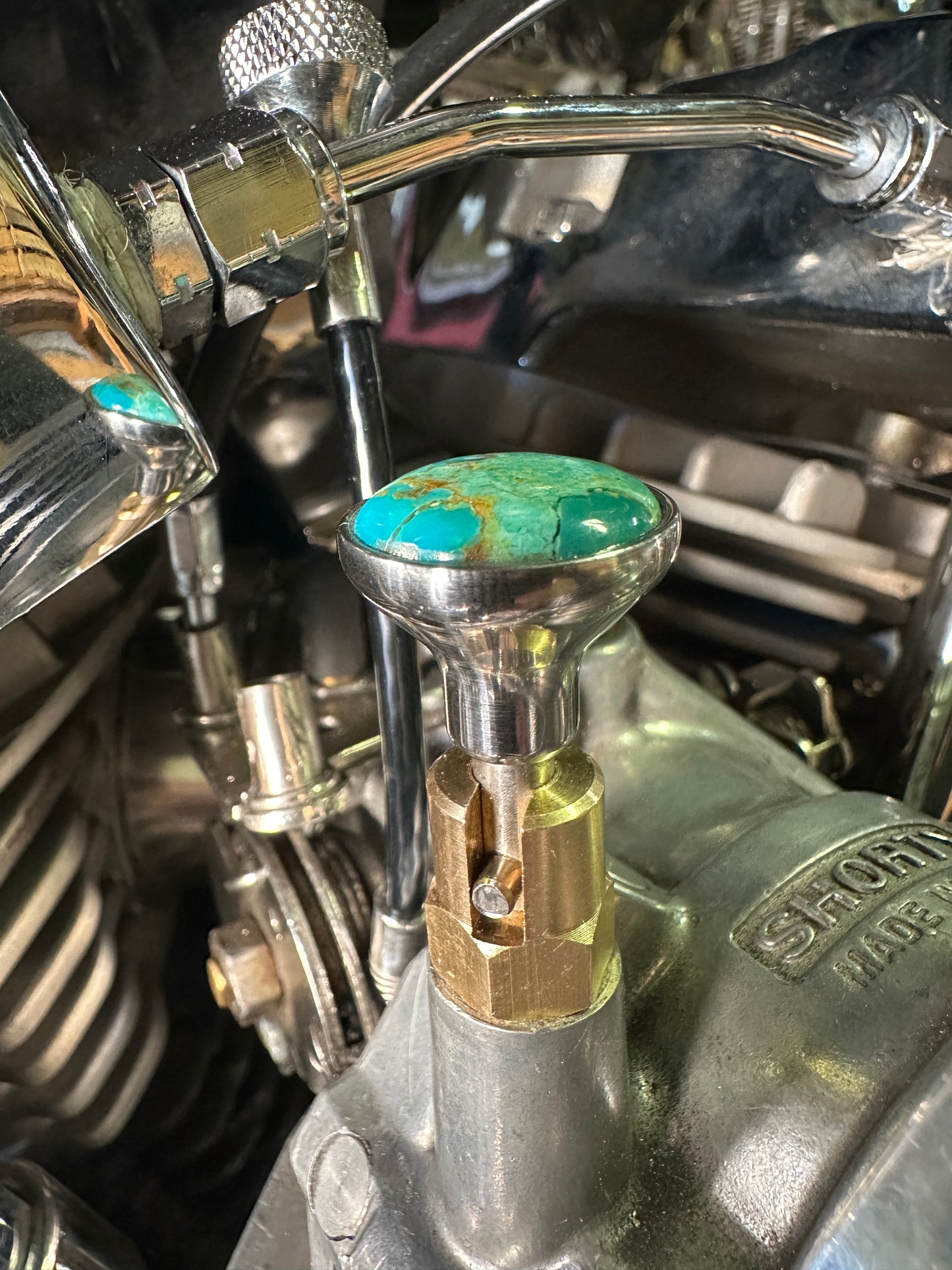 Kingman Arizona Turquoise S&S Enricher Choke Knob Short