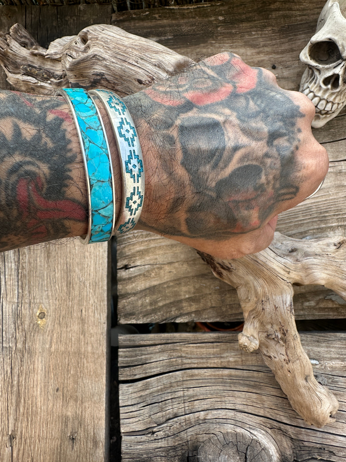 Sterling Silver Cuff, Kingman Turquoise.