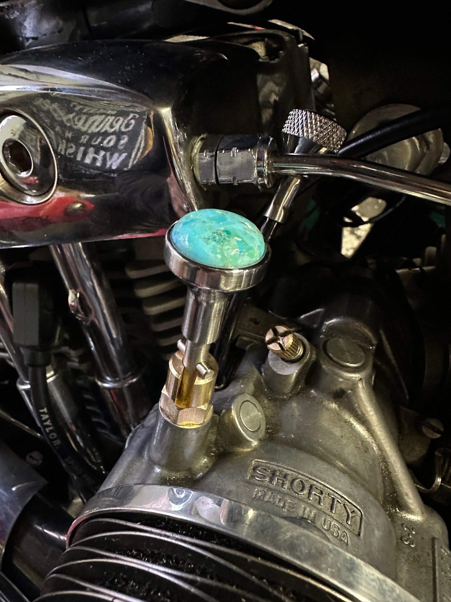 Arizona Turquoise S&S Enricher Choke Knob Long