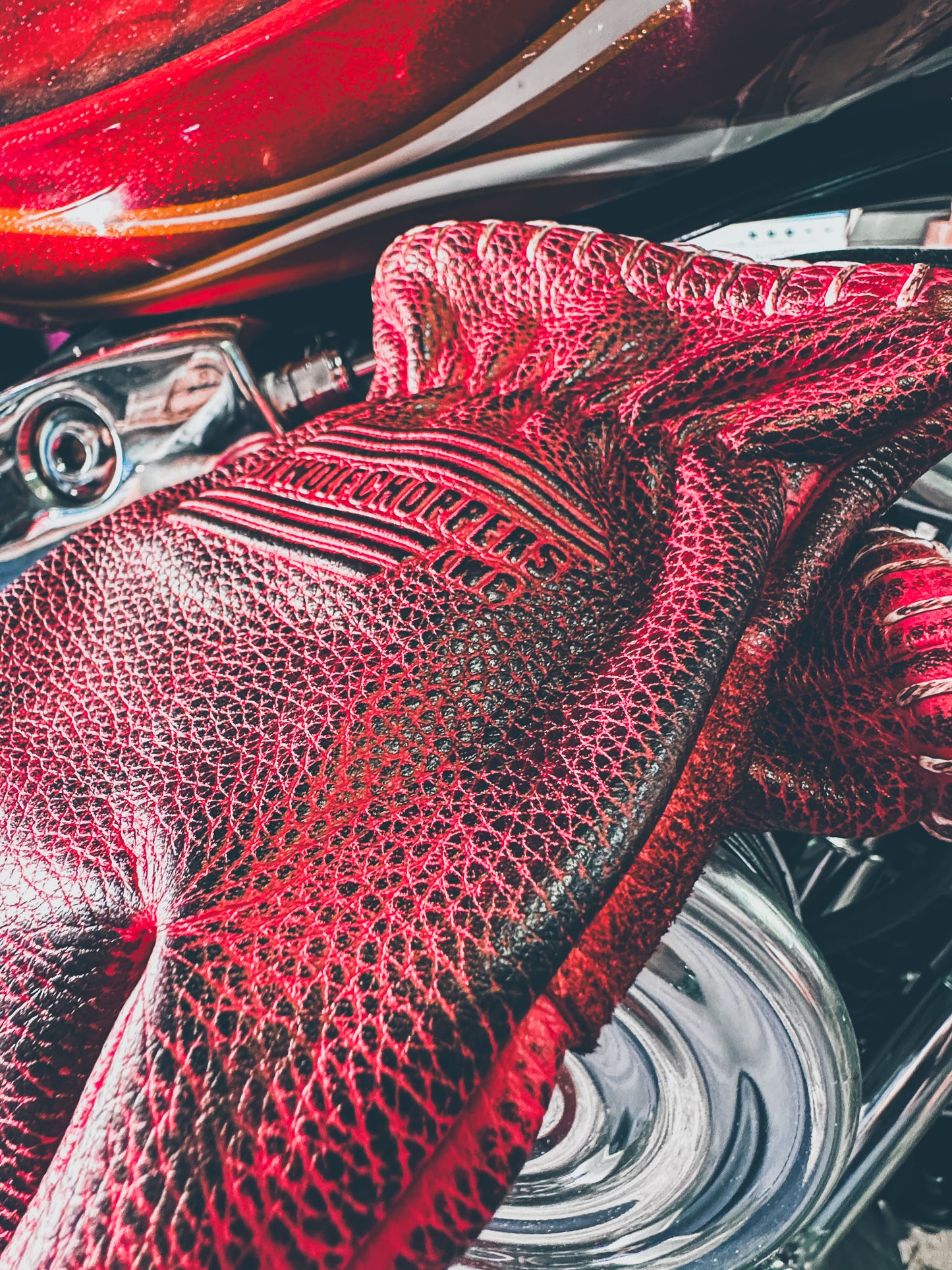 Lost Wolf Choppers Gloves Burnt Red