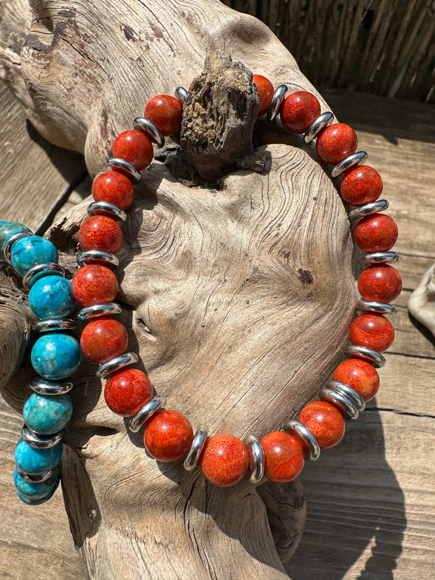 Arizona Turquoise / Sponge Coral Bracelets