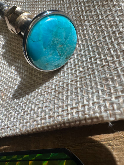 Kingman Arizona Turquoise S&S Enricher Choke Knob (Long Low-cut)
