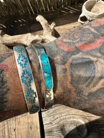 Sterling Silver Cuff, Kingman Turquoise.