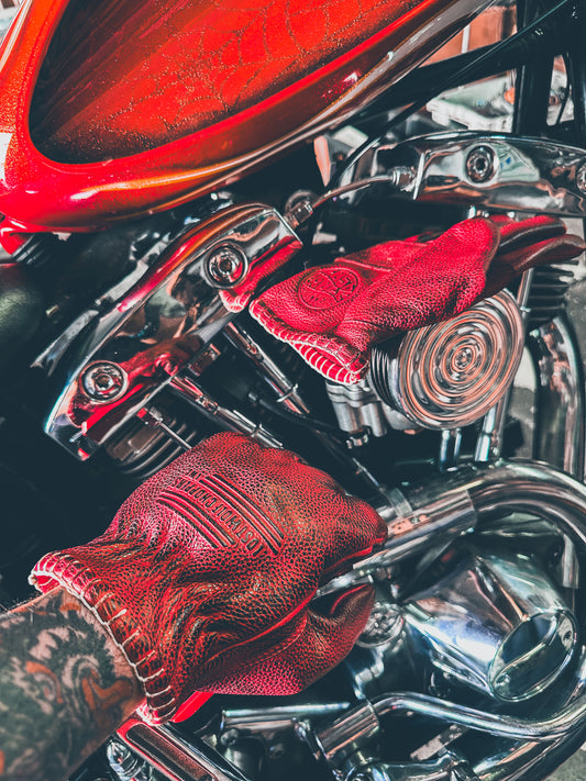 Lost Wolf Choppers Gloves Burnt Red