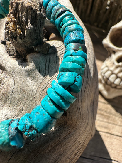 Kingman turquoise Heishi bead bracelet.