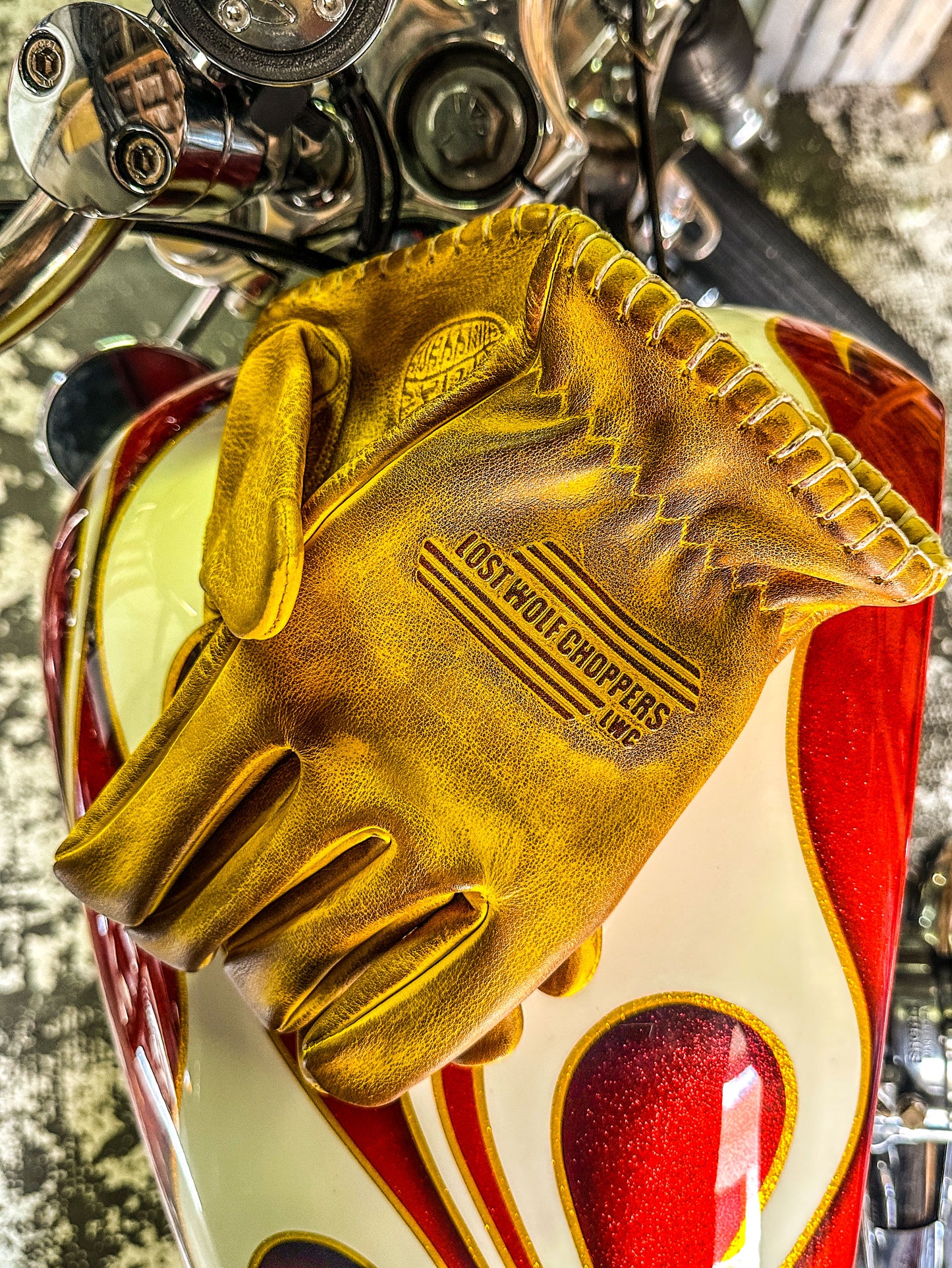 Lost Wolf Choppers Gloves Burnt Yellow
