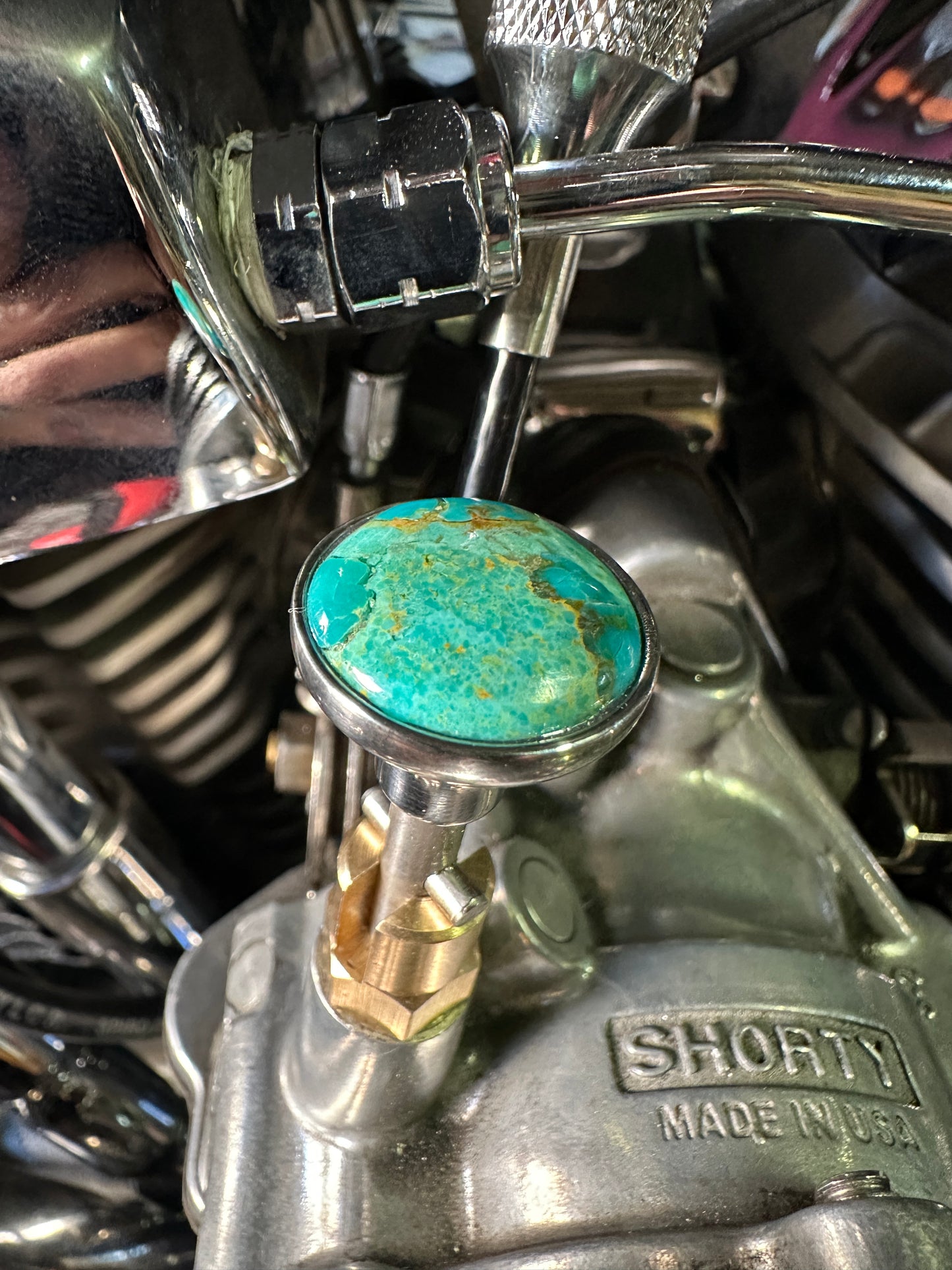 Kingman Arizona Turquoise S&S Enricher Choke Knob Short