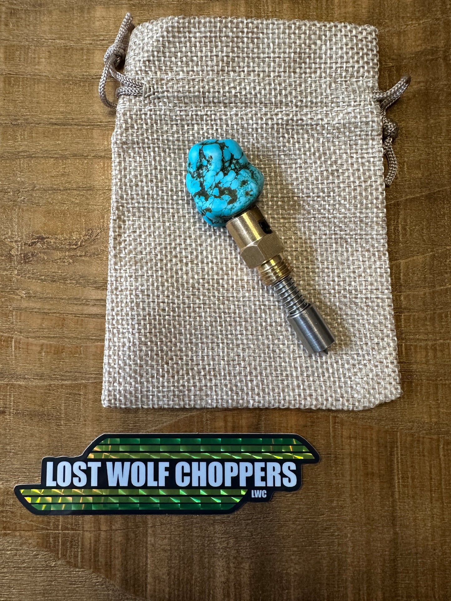 Turquoise S&S Enricher choke knob.