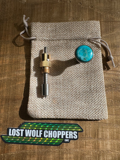 Kingman Arizona Turquoise S&S Enricher Choke Knob (Long Low-cut)
