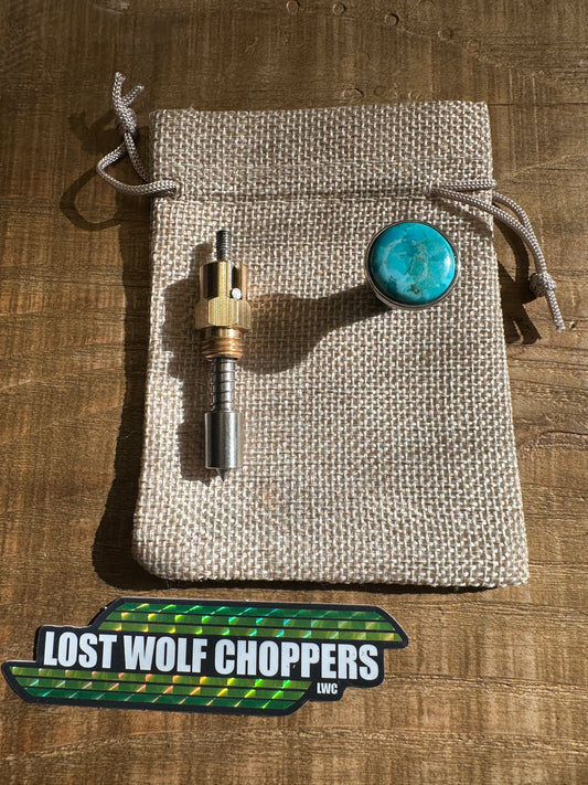Kingman Arizona Turquoise S&S Enricher Choke Knob (Long Low-cut)