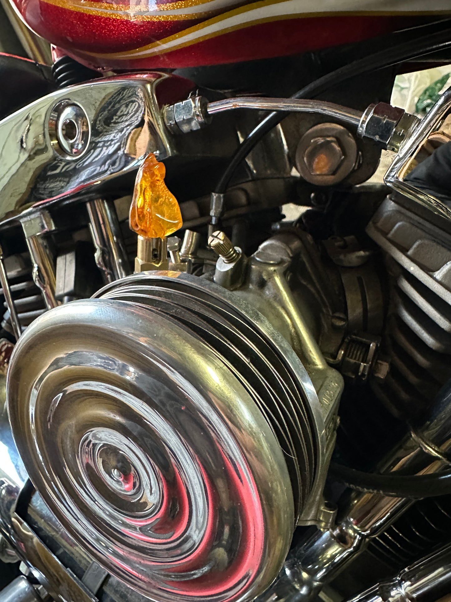 Amber S&S Enricher Choke Knob.