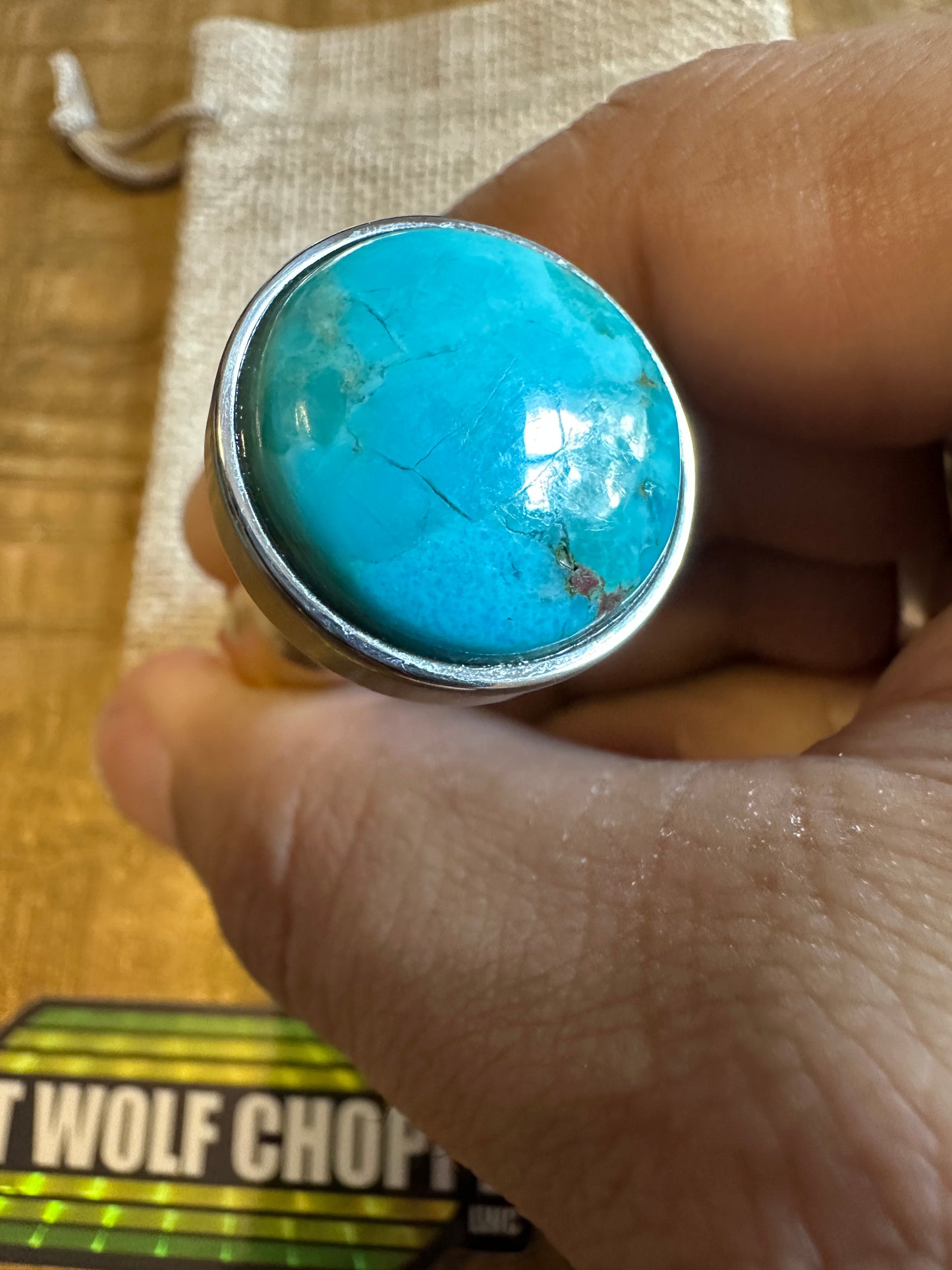Kingman Arizona Turquoise S&S Enricher Choke Knob (Striped Long)