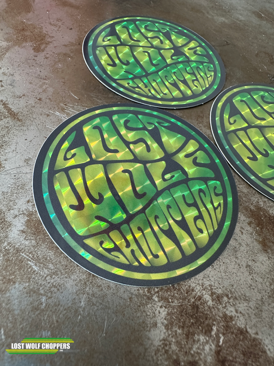 Round Lost Wolf Choppers Stickers