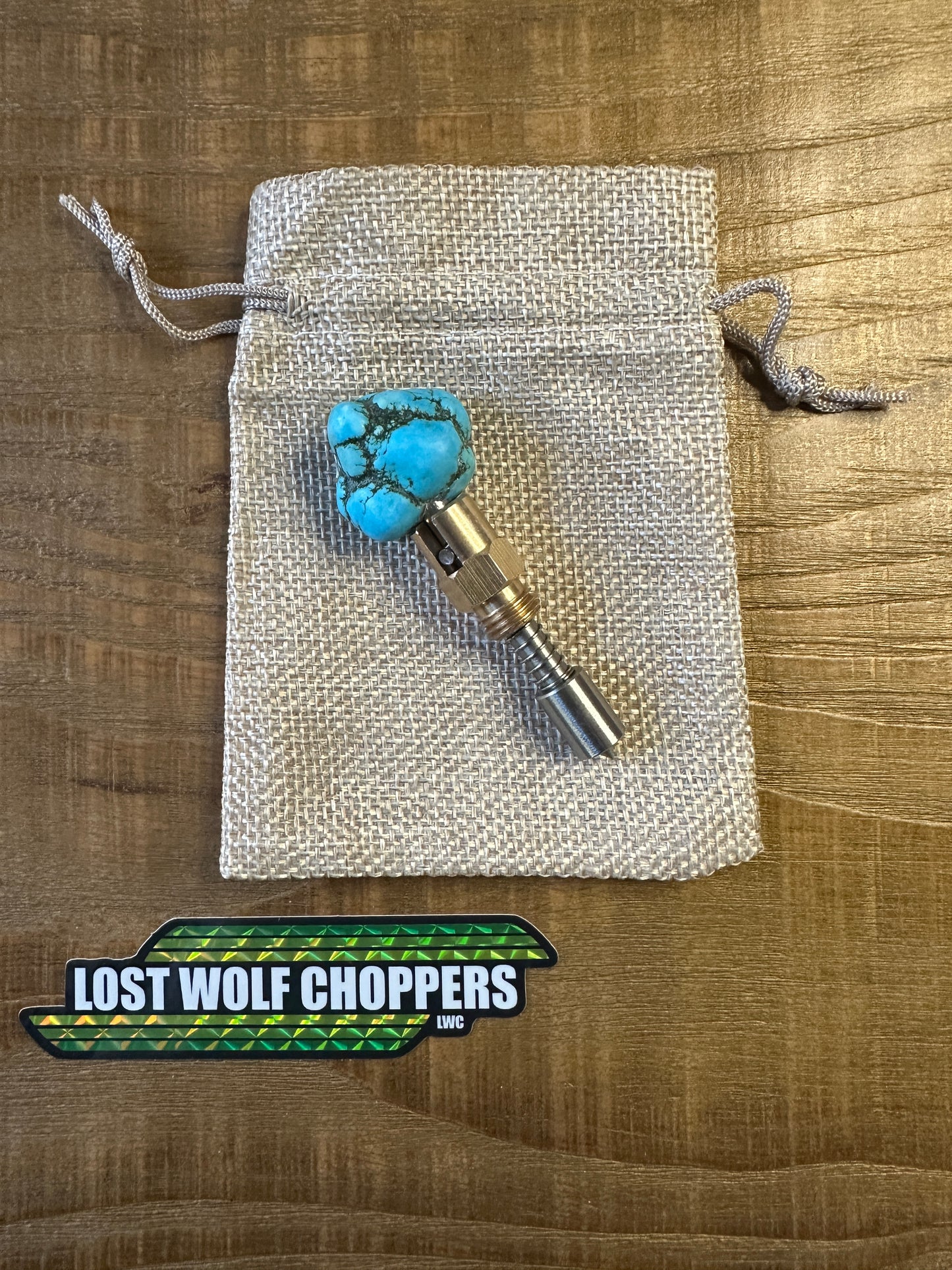 Turquoise S&S Enrichener Choke Knob.