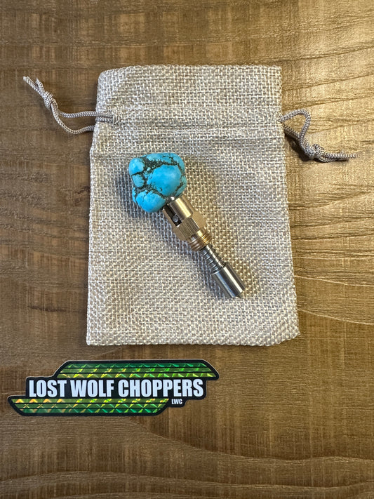 Turquoise S&S Enrichener Choke Knob.