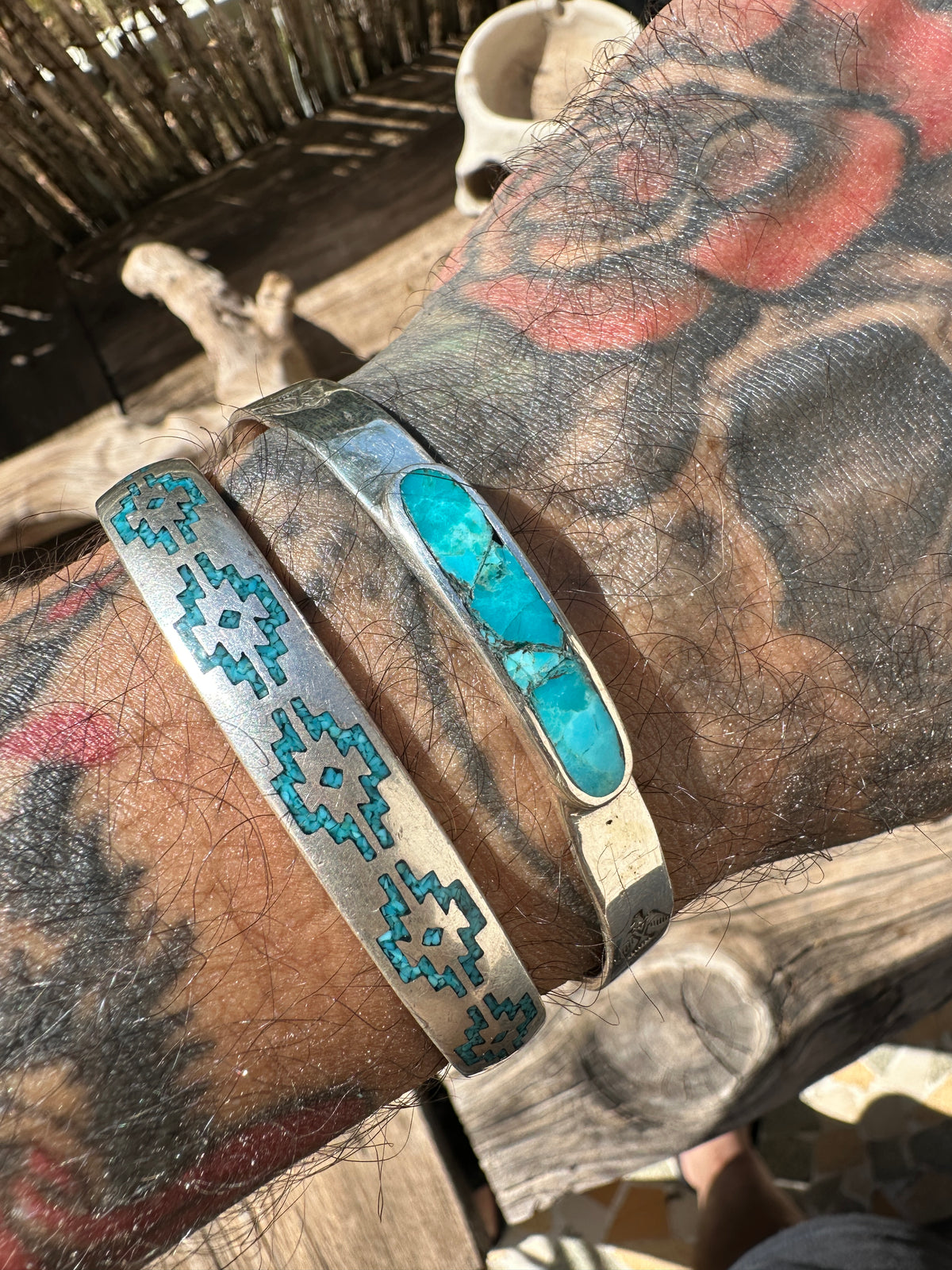 Sterling Silver Cuff, Kingman Turquoise.