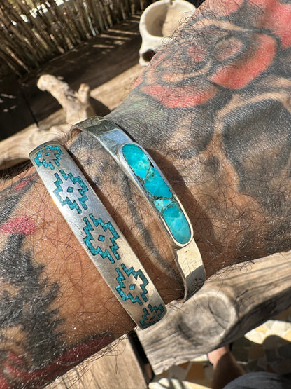 Sterling Silver Cuff, Kingman Turquoise.