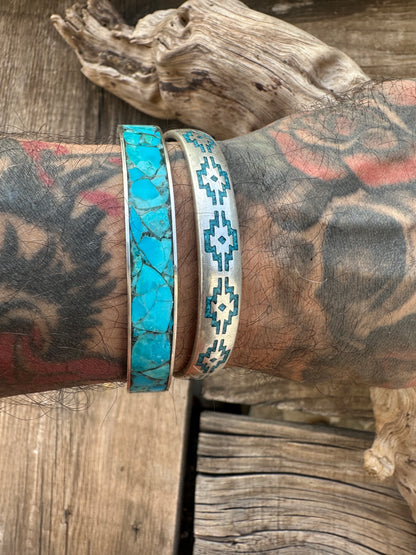 Sterling Silver Cuff, Kingman Turquoise.
